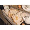 Clayre & Eef Ofenhandschuh 18x30 cm Beige Baumwolle Croissant und Kaffee