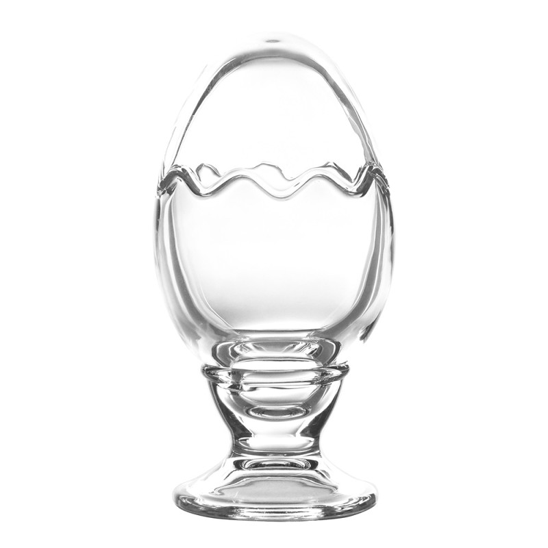 Clayre & Eef Glass Jar Egg Ø 8x16 cm Transparent Glass Round