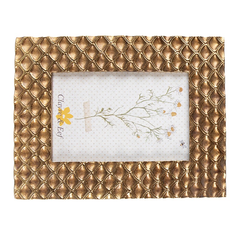 Clayre & Eef Cornice per foto 10x15 cm Color oro Plastica Favo di miele