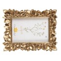 Clayre & Eef Photo Frame 10x15 cm Gold colored Plastic Flowers