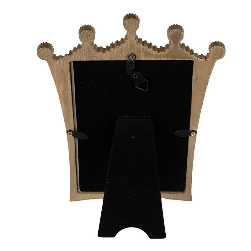 Clayre & Eef Photo Frame Crown 10x15 cm Gold colored Plastic