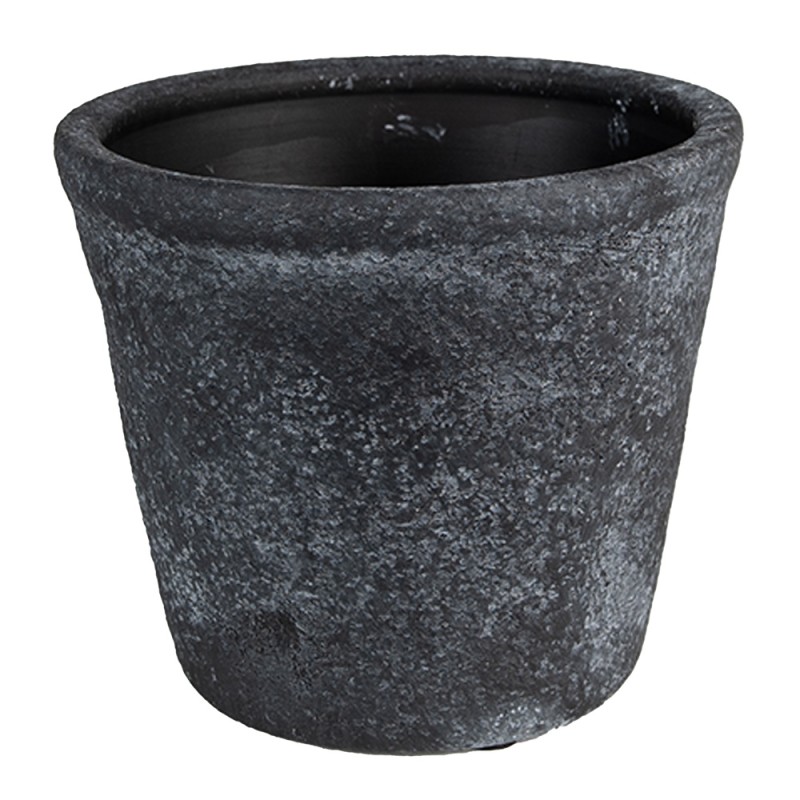 Clayre & Eef Pot de fleurs Ø 12x10 cm Gris Céramique