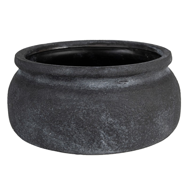 Clayre & Eef Planter Ø 20x8 cm Grey Ceramic Round
