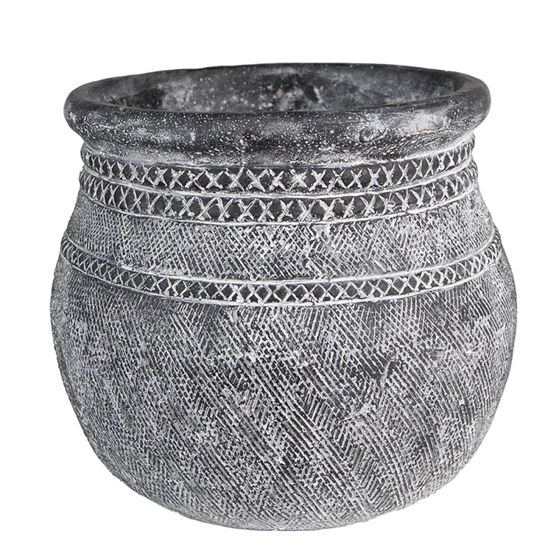 Clayre & Eef Planter Ø 21x19 cm Grey Stone Round