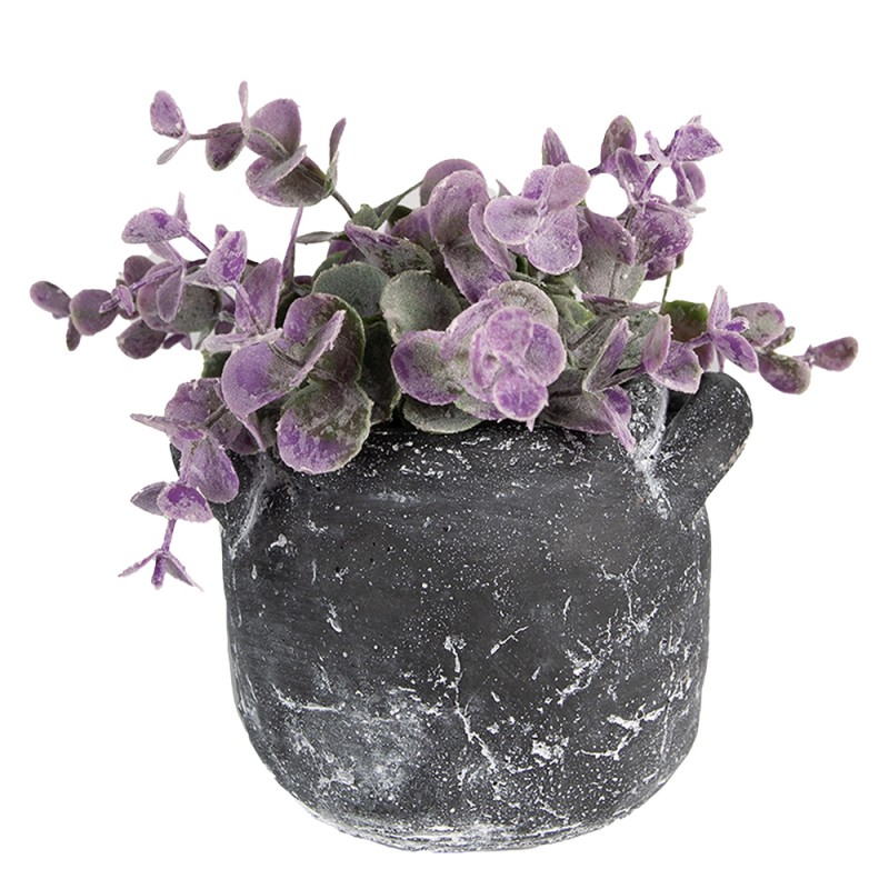Clayre & Eef Pot de fleurs 13x11x9 cm Gris Pierre Rond
