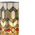 2LumiLamp Lampe de table Tiffany 12x35 cm  Vert, Brun, Beige Vitrail Carré