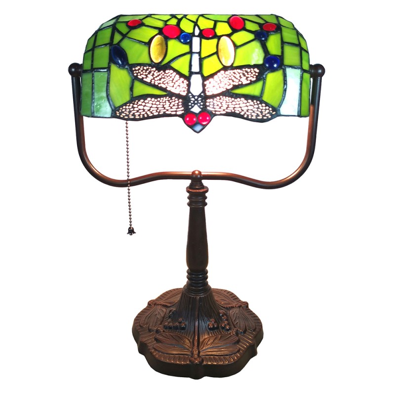 LumiLamp Table Lamp Tiffany 25x25x42 cm  Green Red Polyresin Glass