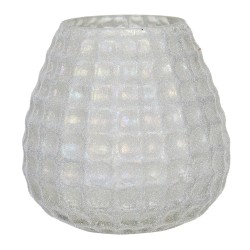 Clayre & Eef Tealight Holder Ø 10x10 cm White Glass Round