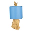 Clayre & Eef Table Lamp Rabbit Ø 20x43 cm Gold colored Plastic