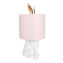 Clayre & Eef Tischlampe Kaninchen Ø 20x43 cm Weiß Rosa Kunststoff