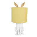 Clayre & Eef Table Lamp Rabbit Ø 20x43 cm White Yellow Plastic