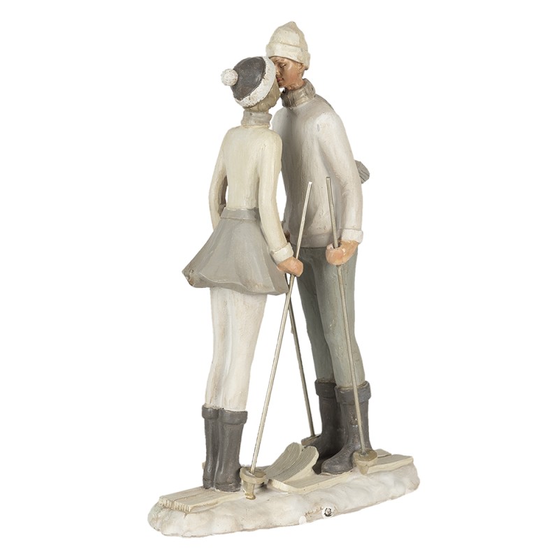 Clayre & Eef Figurine Pair 18x7x27 cm Grey White Polyresin