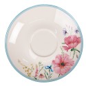 Clayre & Eef Cup and Saucer 230 ml White Pink Porcelain Flowers