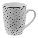 Clayre & Eef Tasse 350 ml Weiß Schwarz Porzellan