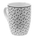 Clayre & Eef Mug 350 ml White Black Porcelain