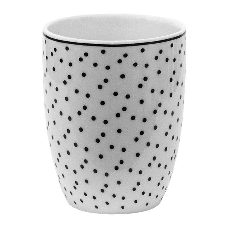 Clayre & Eef Tazza 350 ml Bianco Nero Porcellana