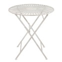 Clayre & Eef Bistro Set Bistro Table Bistro Chair Set of 3 Ø 70x76 cm White Iron