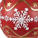Clayre & Eef Boule de Noël XL Ø 31x33 cm Rouge Blanc Plastique Flocons de neige