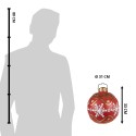 Clayre & Eef Kerstbal XL  Ø 31x33 cm Rood Wit Kunststof Sneeuwvlokken
