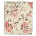 Clayre & Eef Couvertures 1-persoons Beige Rose Polyester Coton Rectangle Fleurs