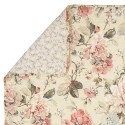 Clayre & Eef Bedspread 1-persoons Beige Pink Polyester Cotton Rectangle Flowers