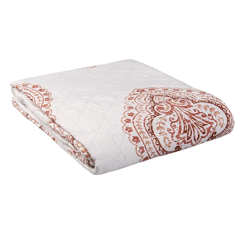 gespannen maandelijks maandag Clayre & Eef Bedsprei 2-persoons Wit Rood Polyester