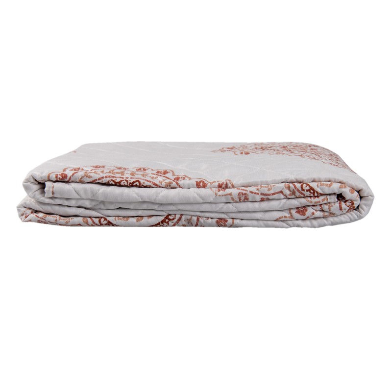Clayre & Eef Bedsprei  2-persoons Wit Rood Polyester Rechthoek