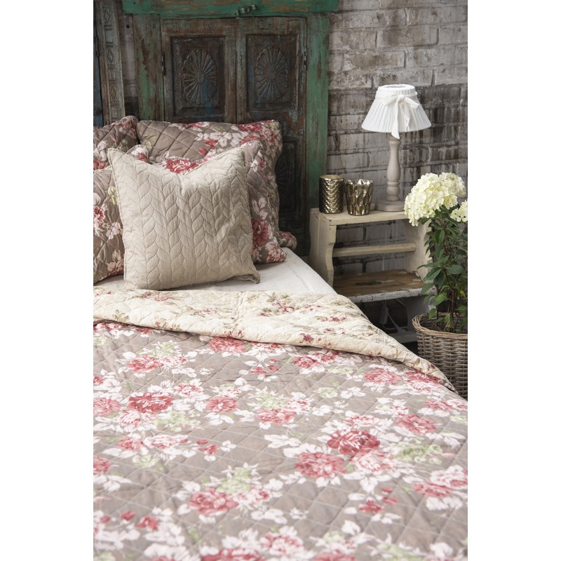 Clayre & Eef Bedsprei  2-persoons Wit Rood Katoen Polyester Rechthoek