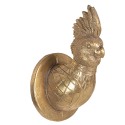 Clayre & Eef Wall Decoration Bird 9x9x15 cm Gold colored Plastic