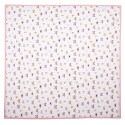 Clayre & Eef Tischdecke 100x100 cm Beige Rosa Baumwolle Quadrat Schmetterlinge