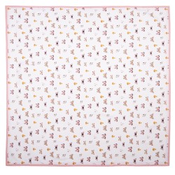 Clayre & Eef Tischdecke 150x250 cm Beige Rosa Baumwolle Rechteck Schmetterlinge