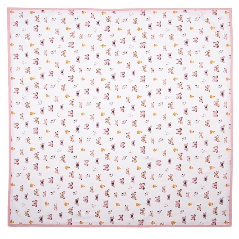Clayre & Eef Nappe 150x250 cm Beige Rose Coton Rectangle Papillons