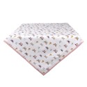 Clayre & Eef Tablecloth 150x150 cm Beige Pink Cotton Square Butterflies