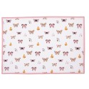 Clayre & Eef Placemats Set of 6 48x33 cm Beige Pink Cotton Butterflies