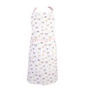 Clayre & Eef Kitchen Apron 70x85 cm Beige Pink Cotton Butterflies