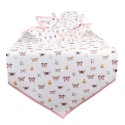 Clayre & Eef Corbeille à pain 35x35x8 cm Beige Rose Coton Papillons