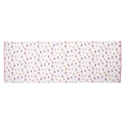 Clayre & Eef Tischläufer 50x140 cm Beige Rosa Baumwolle Schmetterlinge
