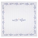 Clayre & Eef Nappe 130x180 cm Blanc Bleu Coton Rectangle Poissons