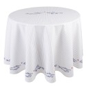 Clayre & Eef Nappe Ø 170 cm Blanc Bleu Coton Rond Poissons