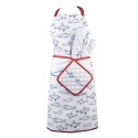 Clayre & Eef Kitchen Apron 70x85 cm White Blue Cotton Fishes