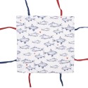 Clayre & Eef Bread Basket 35x35x8 cm White Blue Cotton Square Fishes
