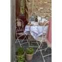 Clayre & Eef Cestino del pane 35x35x8 cm Bianco Blu  Cotone Quadrato Pesci