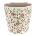 Clayre & Eef Pot de fleurs Ø 19x18 cm Rose Beige Céramique Fleurs