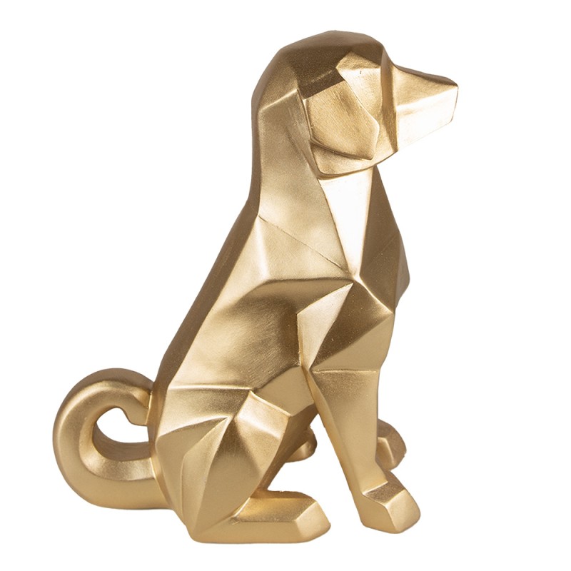 Clayre & Eef Figur Hund 24 cm Goldfarbig Polyresin