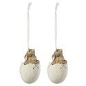 Clayre & Eef Ciondolo Decorativo Uovo set da 2 pezzi