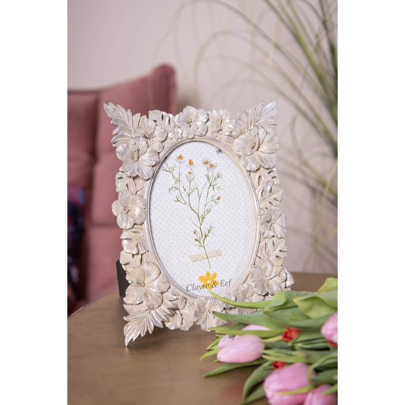 Clayre & Eef Photo Frame 13x18 cm Silver colored Plastic Glass