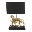 Clayre & Eef Table Lamp Leopard 30x12x47  cm Gold colored Black Plastic