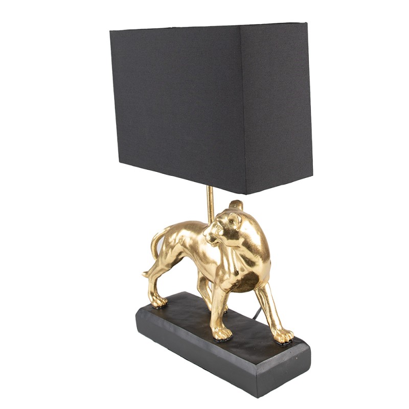 Clayre & Eef Lampada da tavolo Leopardo 30x12x47  cm Color oro Nero Plastica