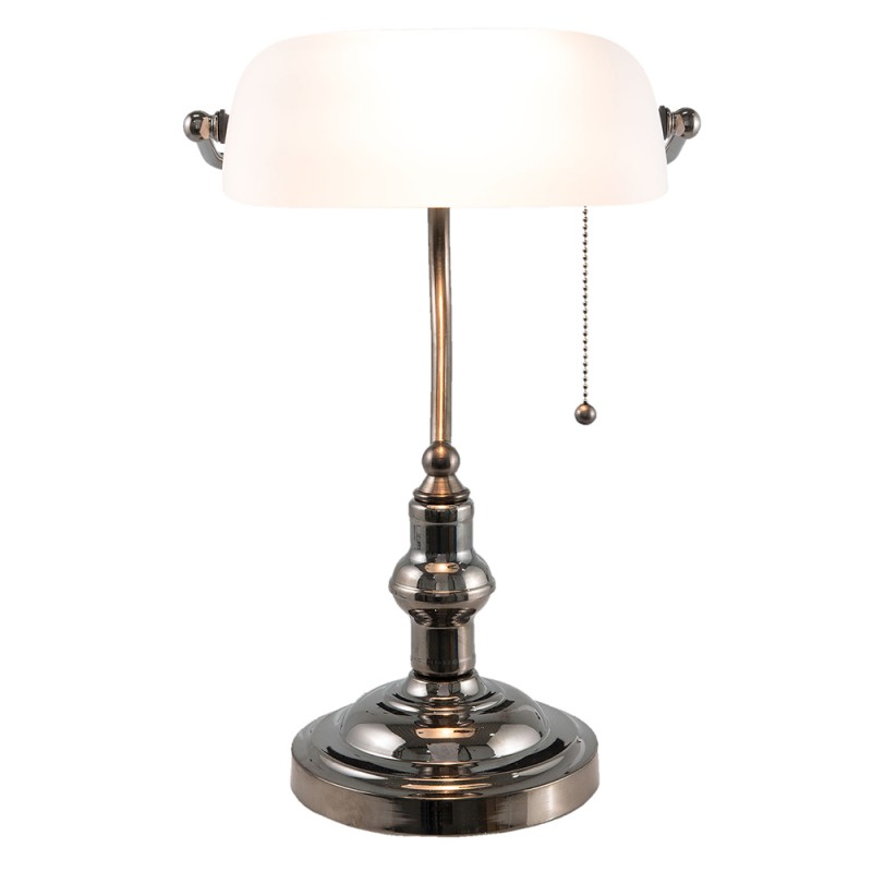 LumiLamp Desk Lamp Banker's Lamp 27x23x42 cm  White Iron Glass