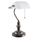 LumiLamp Lampe de bureau Lampe de banquier 27x23x42 cm  Blanc Fer Verre